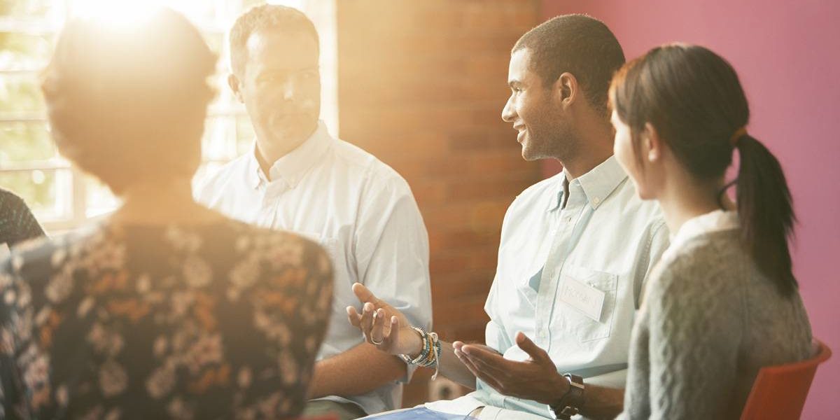 man asking group what is rehab like