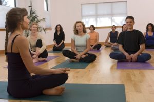 Yoga therapy great group meditation during rehab