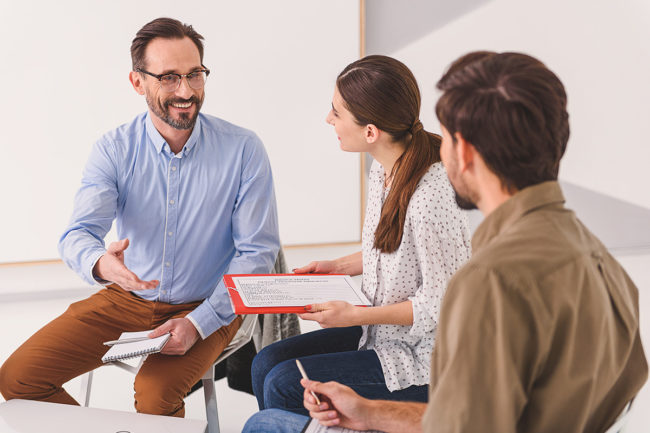 a man sharing his experience at a Maine detox