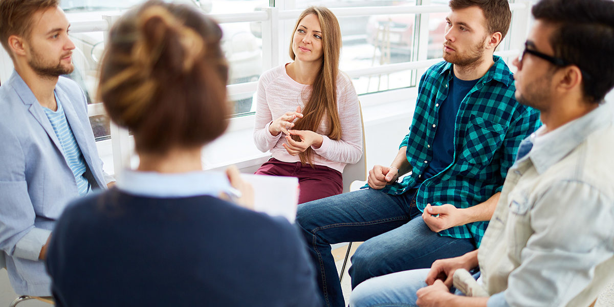 a group therapy session talking about Pennsylvania detox