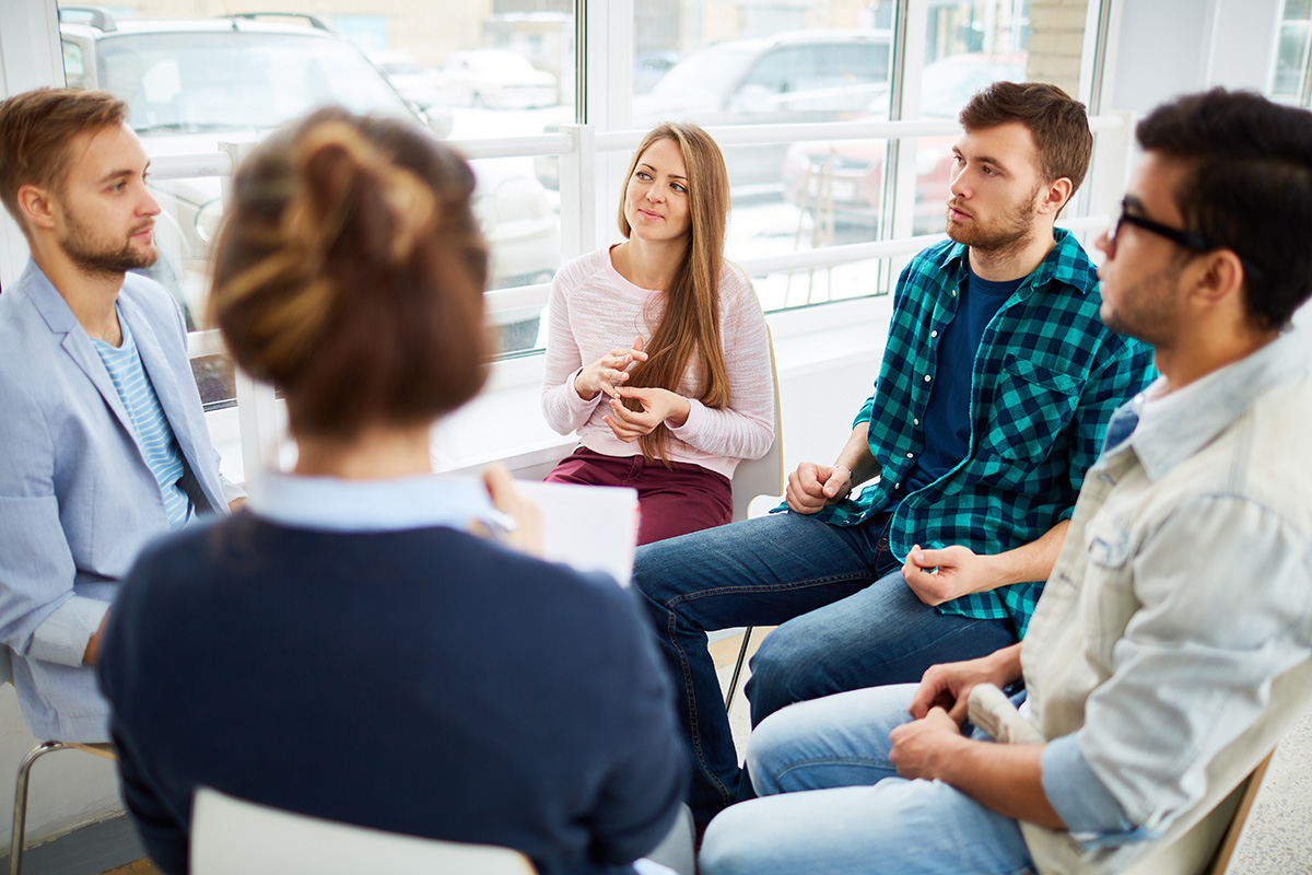 a group therapy session talking about Pennsylvania detox