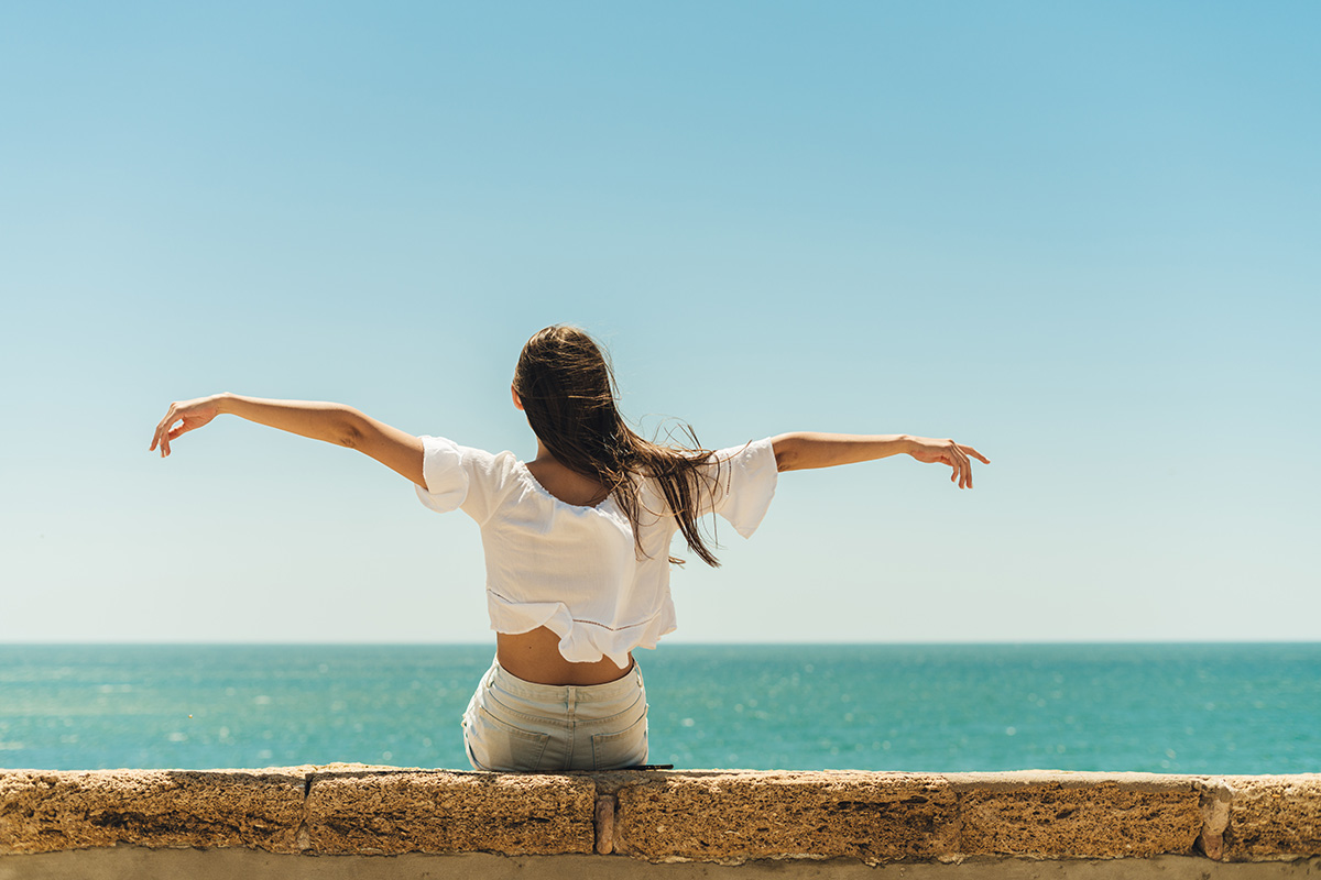 a woman enjoying the view at a rehab center west palm beach fl