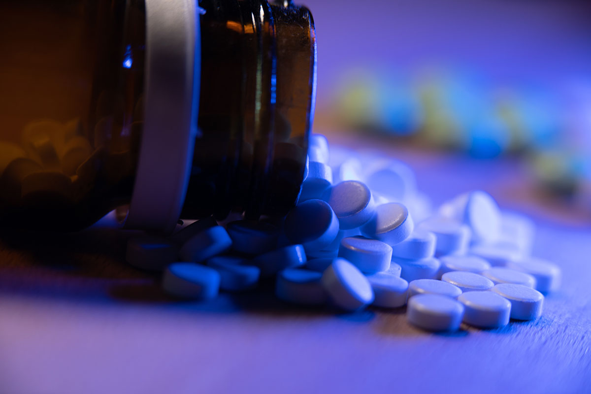 a pile of pills illustrating the most addictive drugs