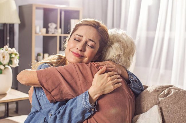 Woman is happy with her relationships that help her recovery